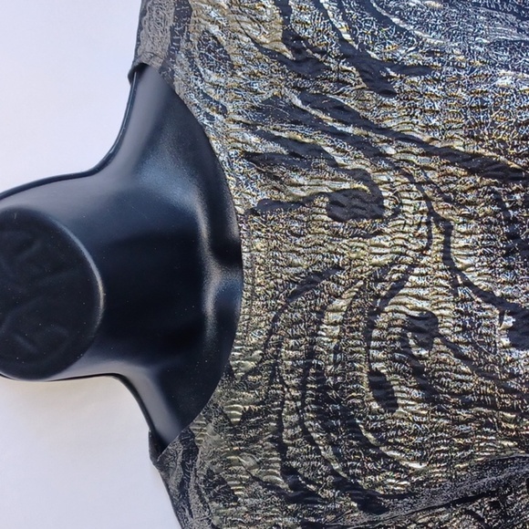 Vintage Jeri Marque Foil Blouse 80s Retro Polyester Knit Foil - Picture 2 of 6